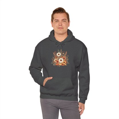 Autumn Floral Spray Hoodie — Fall Flowers Sweatshirt