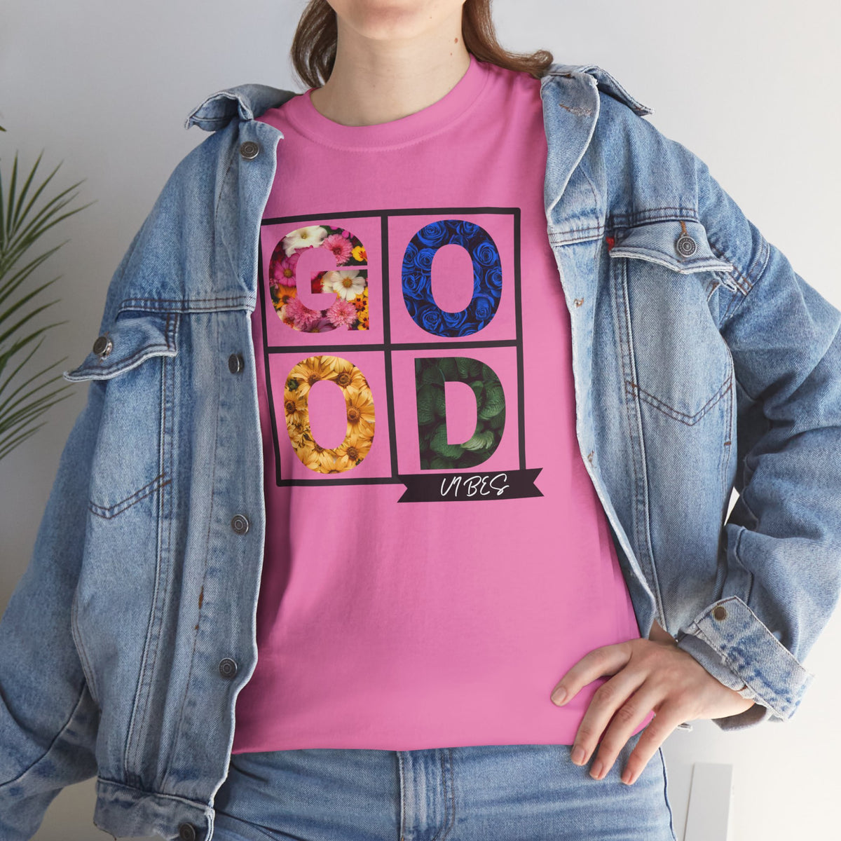 Good Vibes Flower Grid T-Shirt