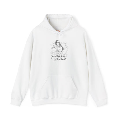 Positive Vibes No Doubt Sweatshirt - African American Woman Relaxing with Wine & Flowers