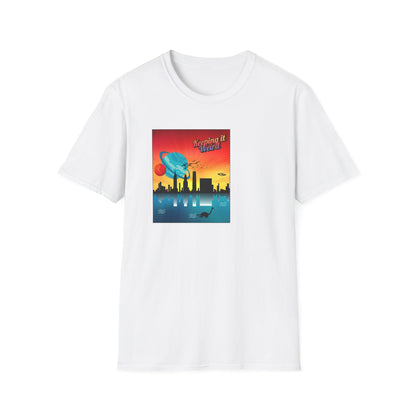 Alien Cityscape Unisex T-Shirt - Keeping it Weird Graphic Tee