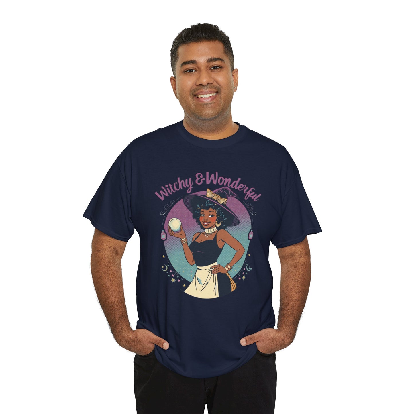 Witchy and Wonderful African American Witch T-Shirt — Crystal Ball Graphic