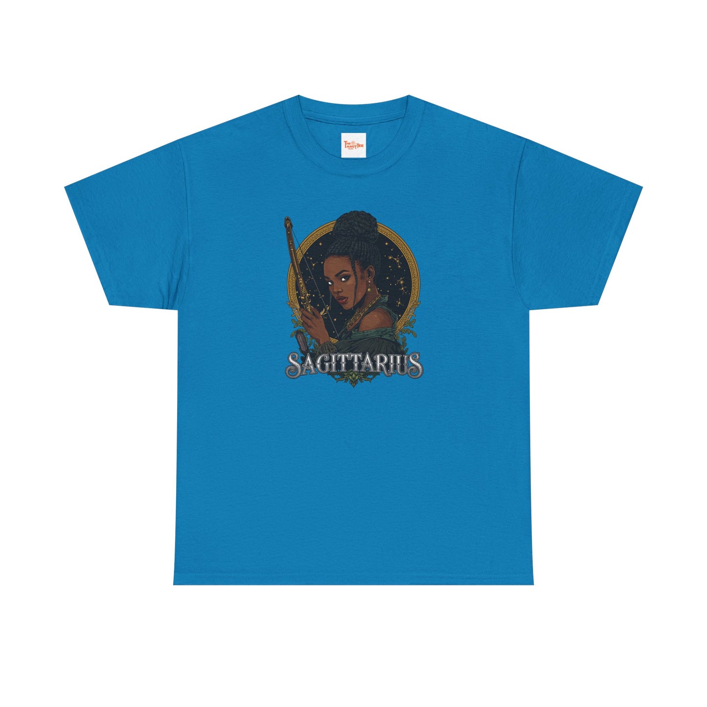 Sagittarius Art Nouveau Tee — African American Archer Zodiac Graphic