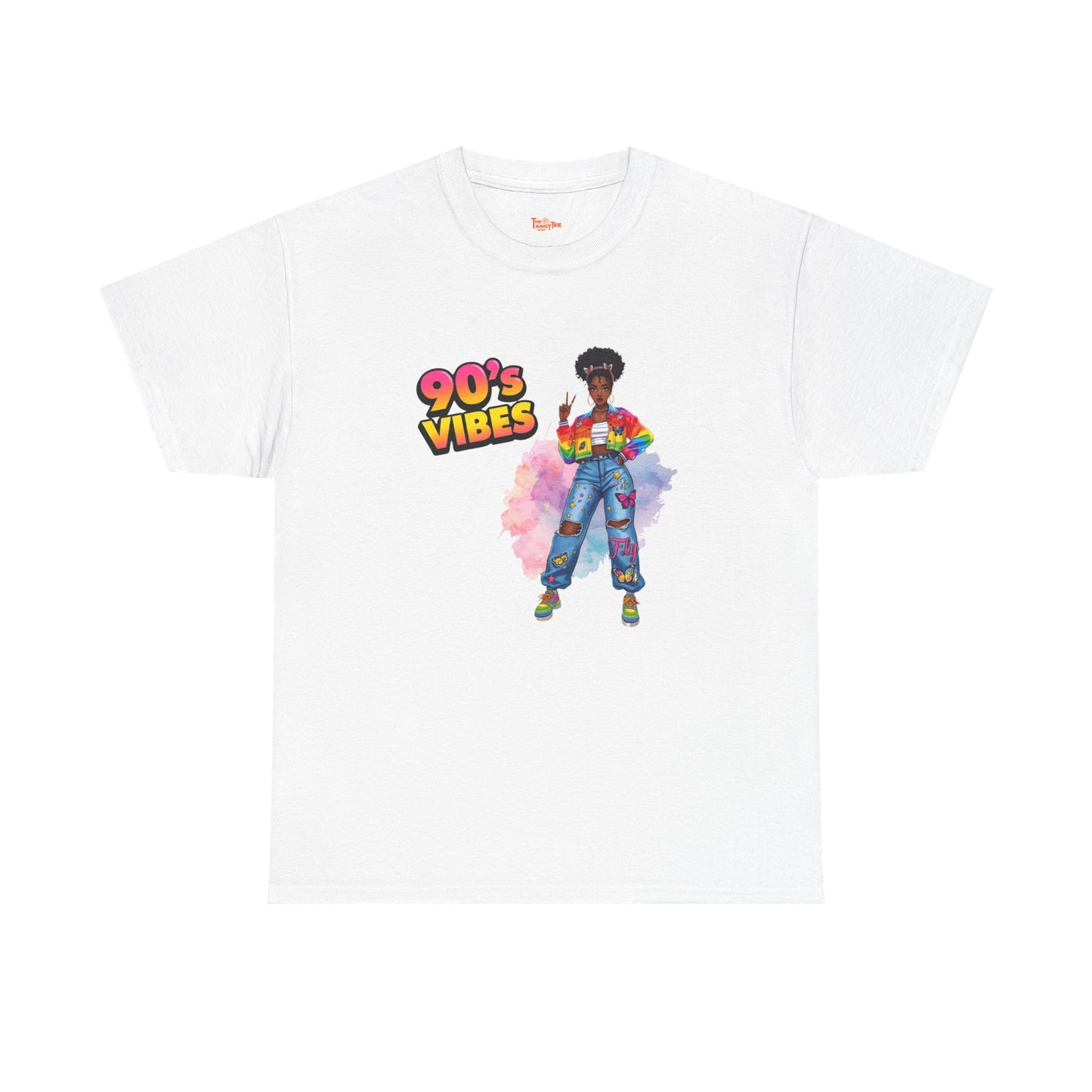 90s Paint-Splattered Black Girl Graphic Tee — Retro Streetwear Vibe