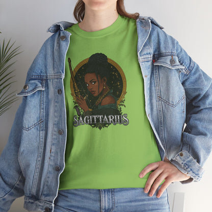 Sagittarius Art Nouveau Tee — African American Archer Zodiac Graphic