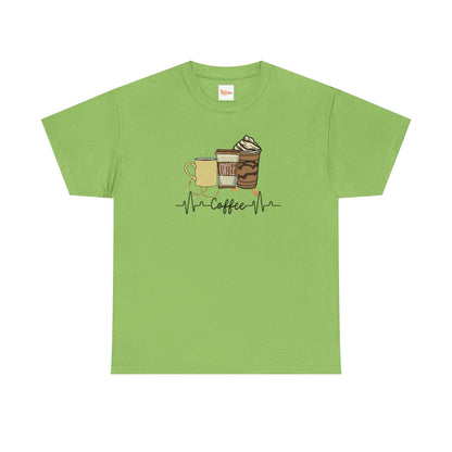 Coffee Stat T-Shirt — Graphic Tee Featuring Three Coffee Drinks
