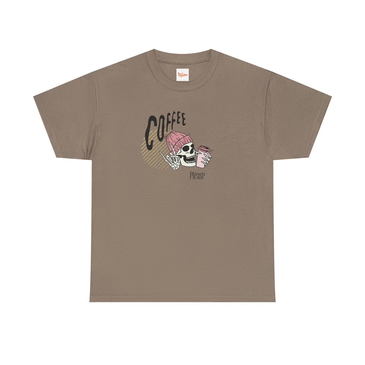 Coffee Please Skeleton T-Shirt — Skeleton Holding Coffee Graphic Tee