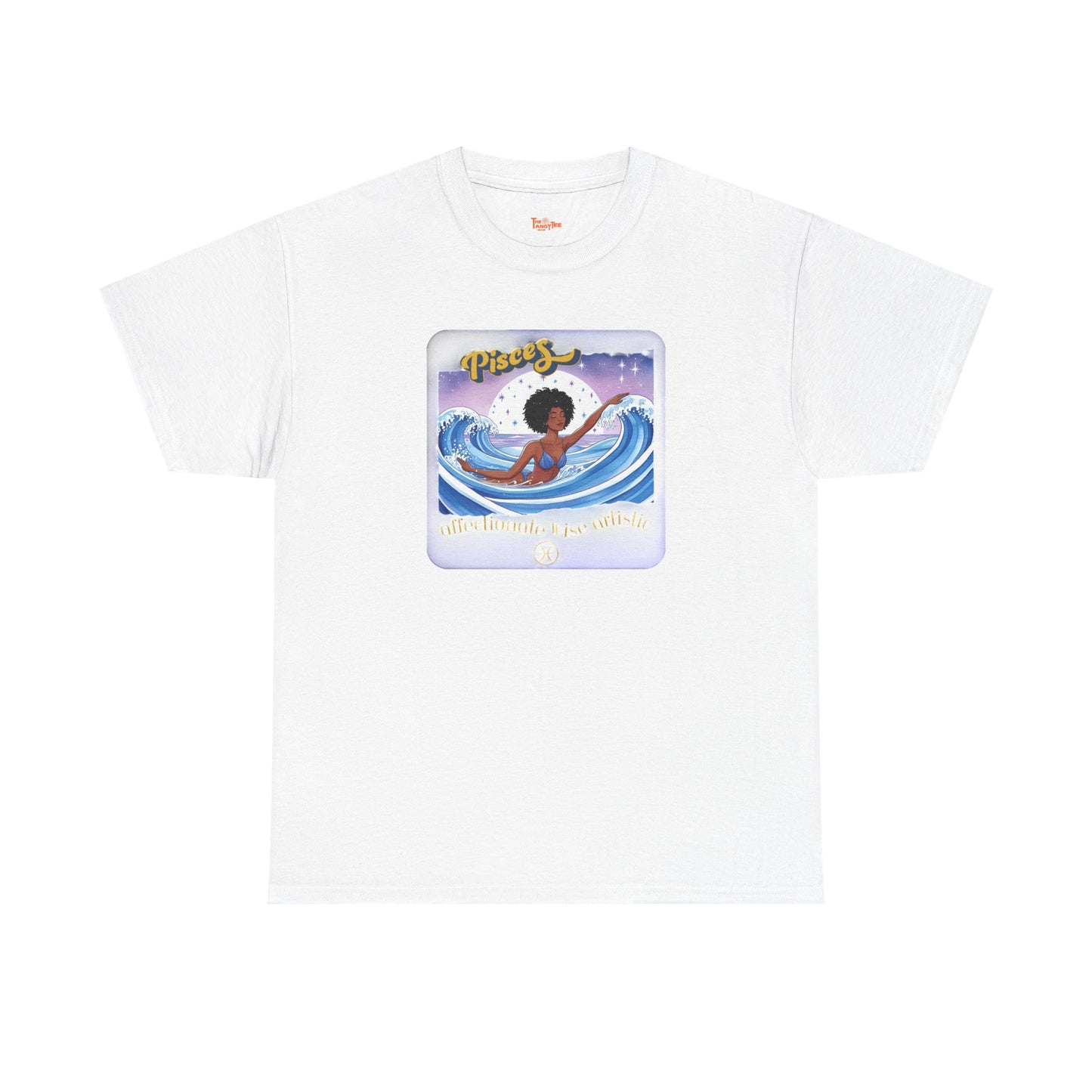 Pisces Zodiac Tee — African American Woman Swimming Graphic with Pisces Traits