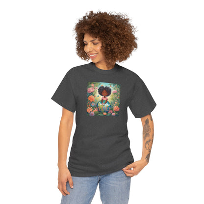 Graphic Tee Love the Planet Little Black Girl Holding Globe