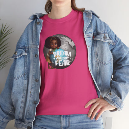 Dream Without Fear Little Black Girl Hugging Globe T-Shirt