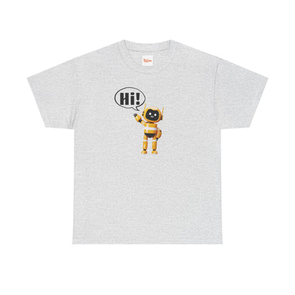 Robot Hi Graphic Tee, Unisex Cotton Tee