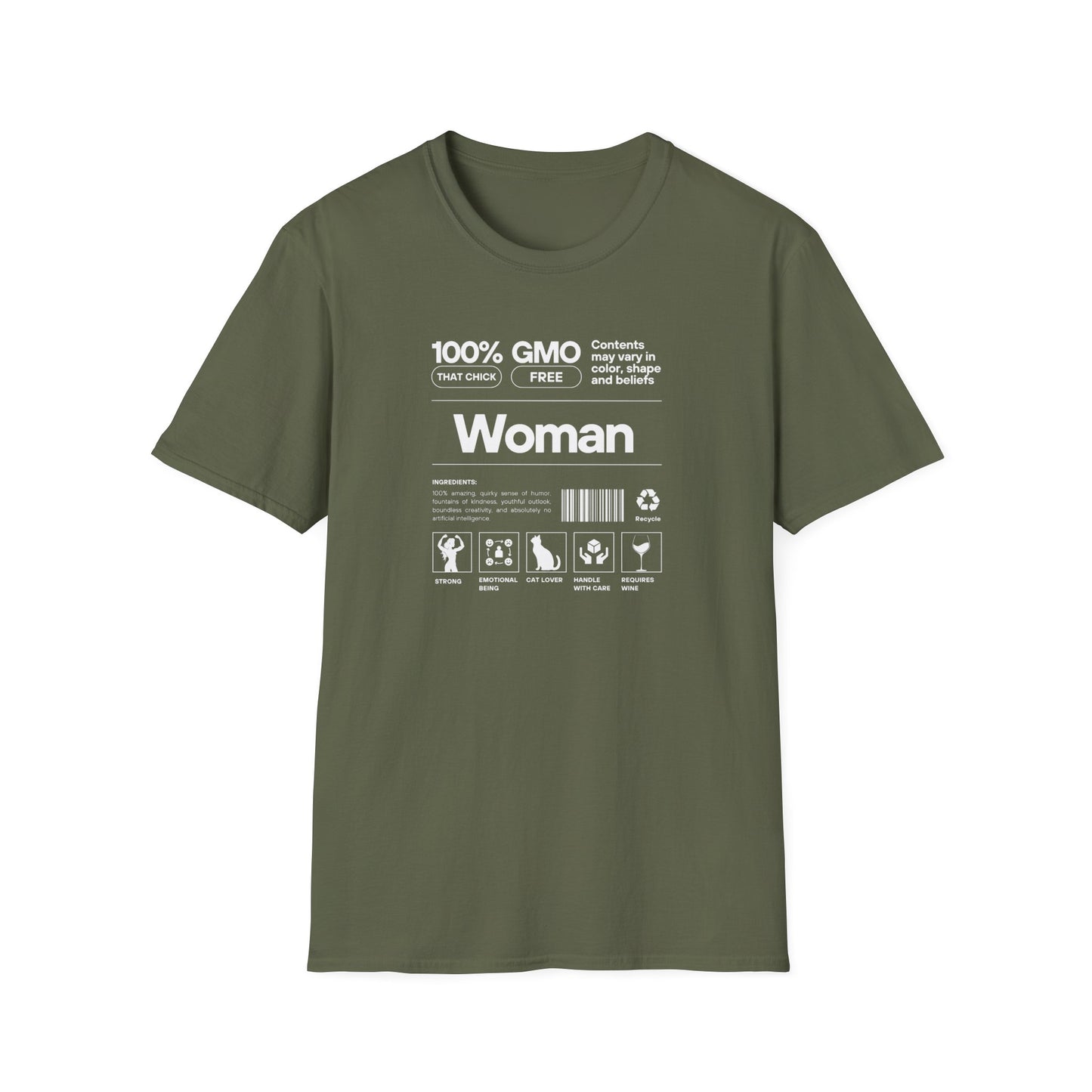 Unisex Softstyle T-Shirt with Product Label Design for Woman
