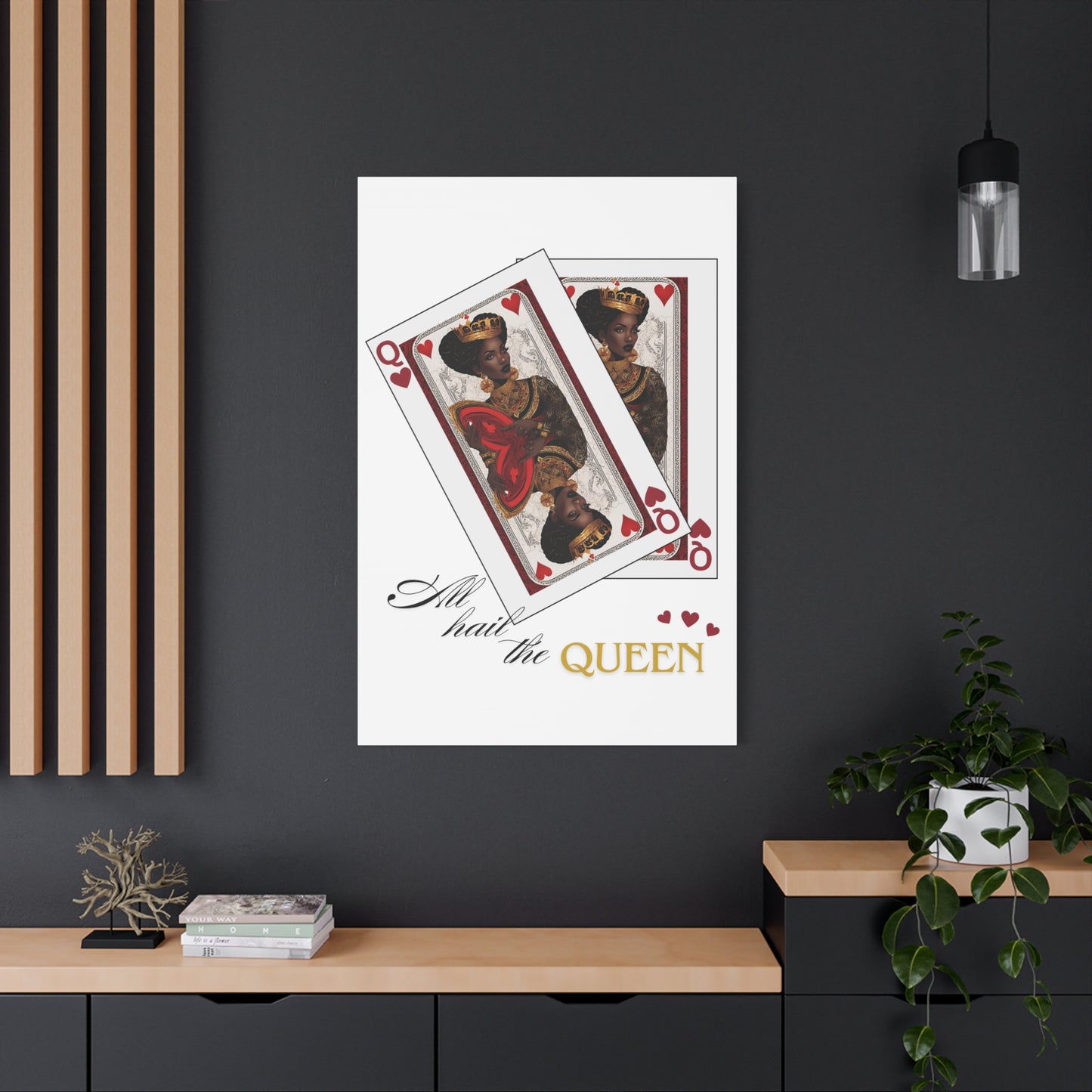 Canvas Print, Queen of Hearts Playing Card Graphic