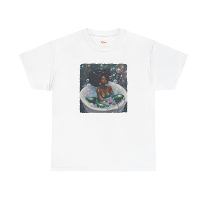 Pamper Yourself Black Mermaid Tee — Relaxing Bathtub Graphic