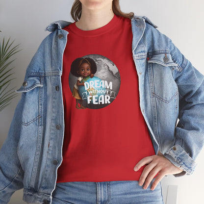 Dream Without Fear Little Black Girl Hugging Globe T-Shirt