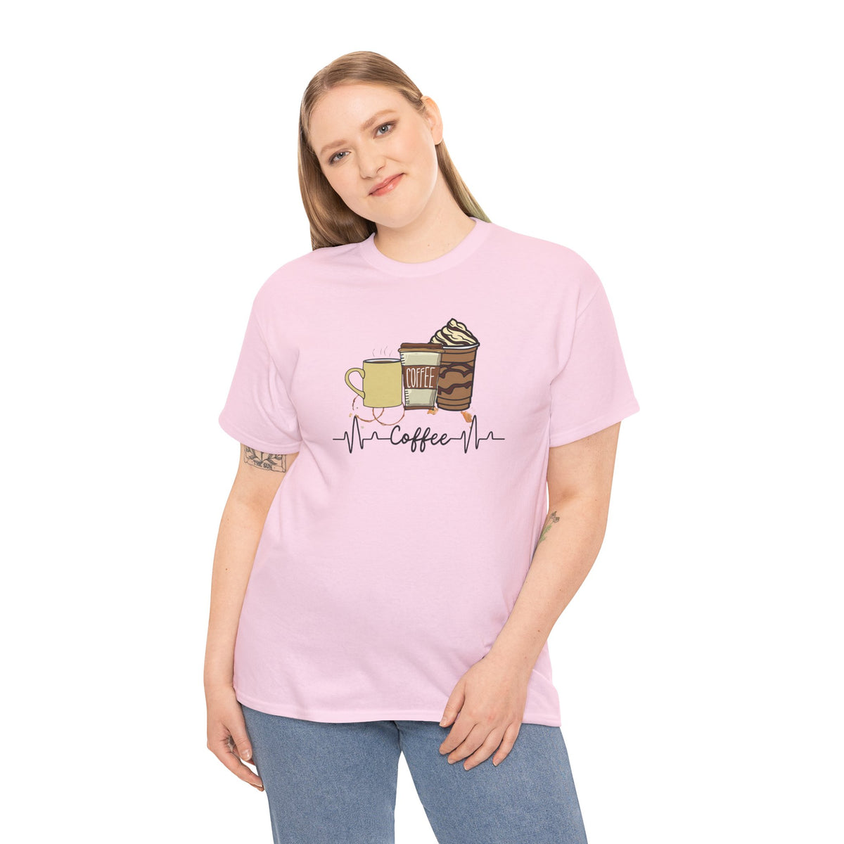Coffee Stat T-Shirt — Graphic Tee Featuring Three Coffee Drinks