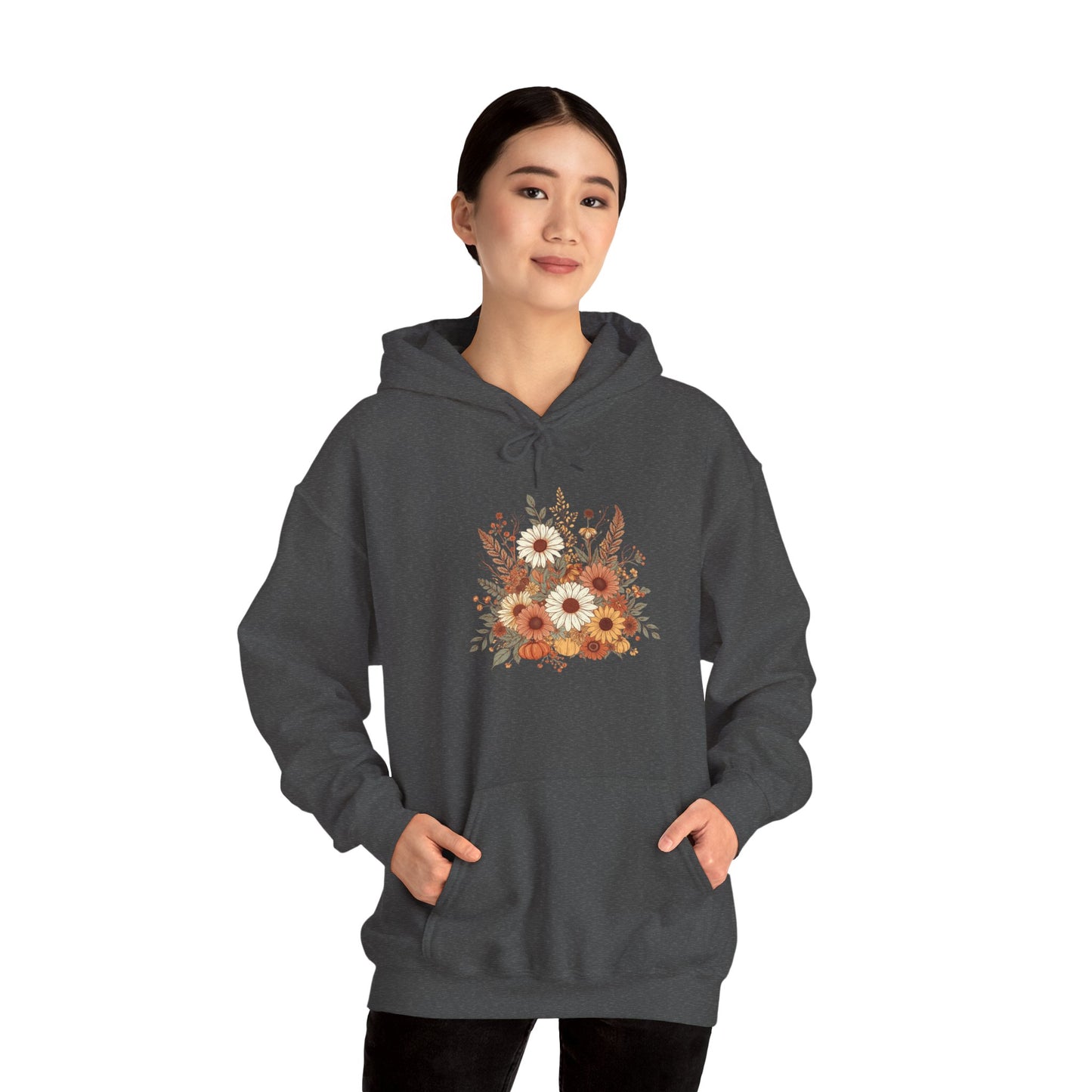 Autumn Floral Spray Hoodie — Fall Flowers Sweatshirt