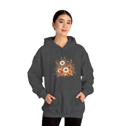 Autumn Floral Spray Hoodie — Fall Flowers Sweatshirt