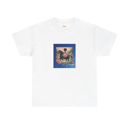 Dreamy Tee - Black Princess Unicorn Design