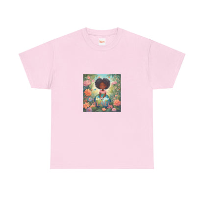 Graphic Tee Love the Planet Little Black Girl Holding Globe