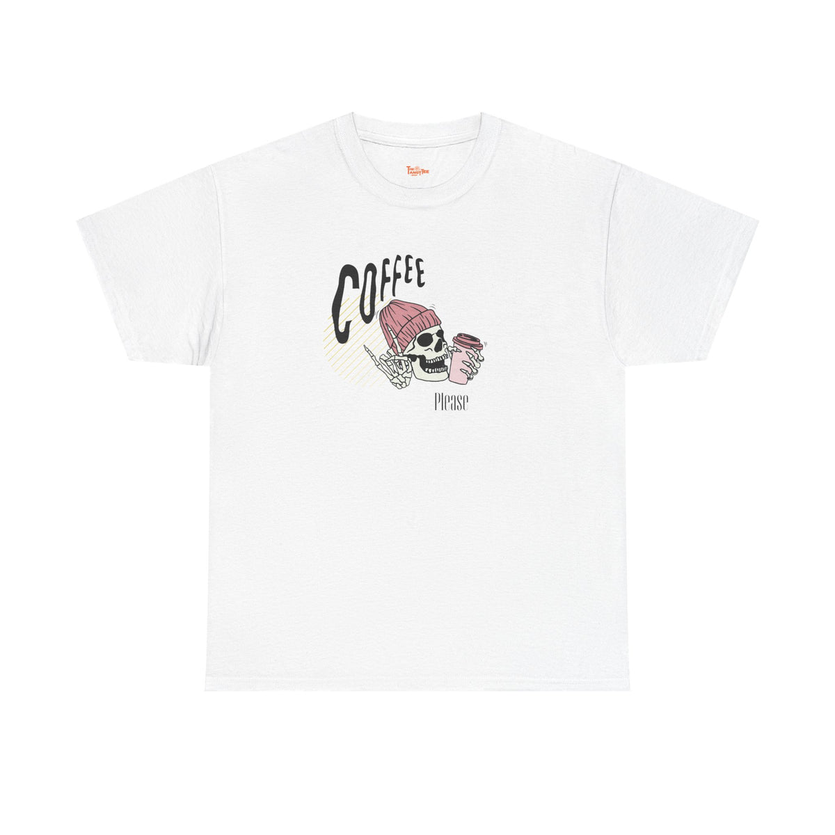 Coffee Please Skeleton T-Shirt — Skeleton Holding Coffee Graphic Tee