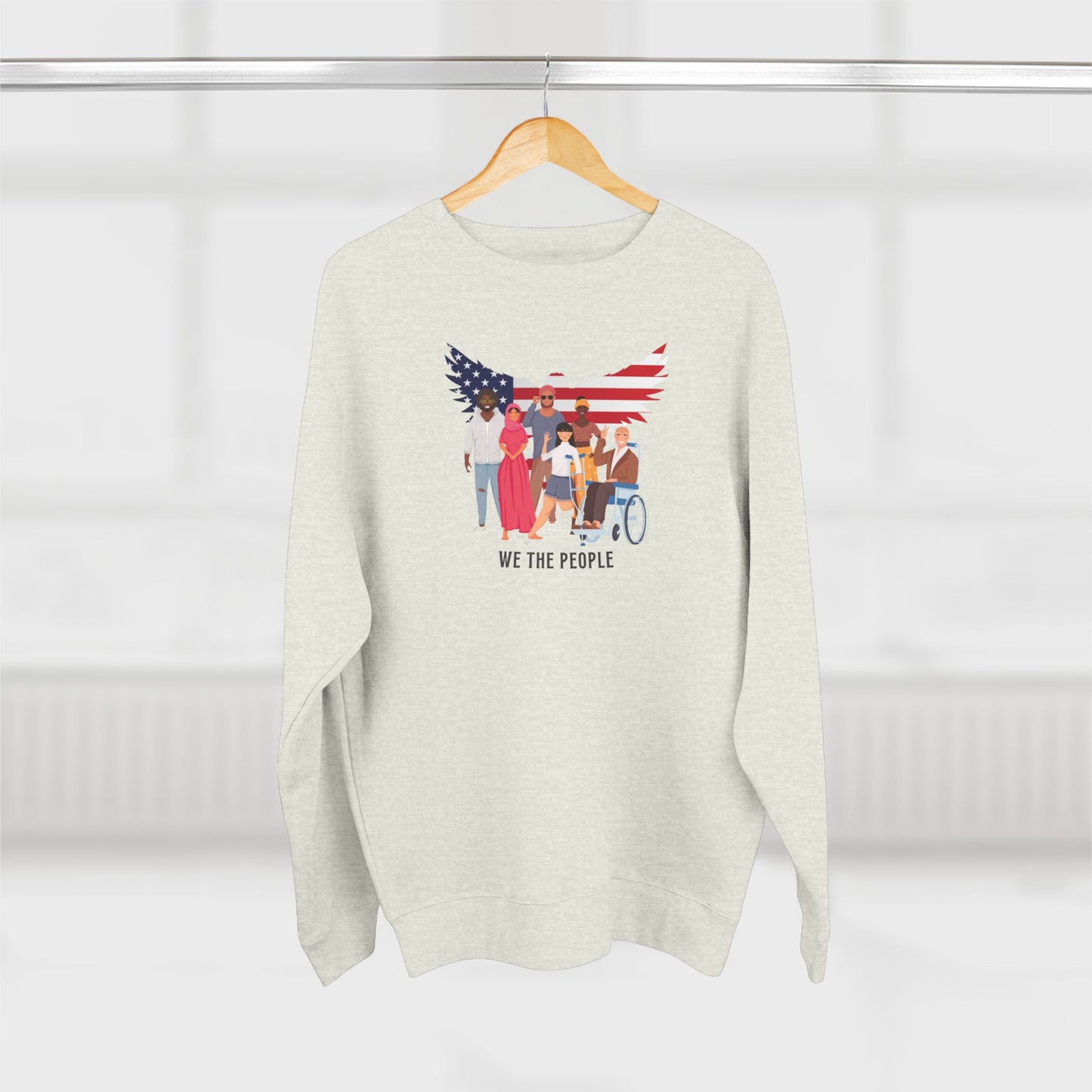 We the People Unisex Crewneck Sweatshirt American Flag Eagle Graphic