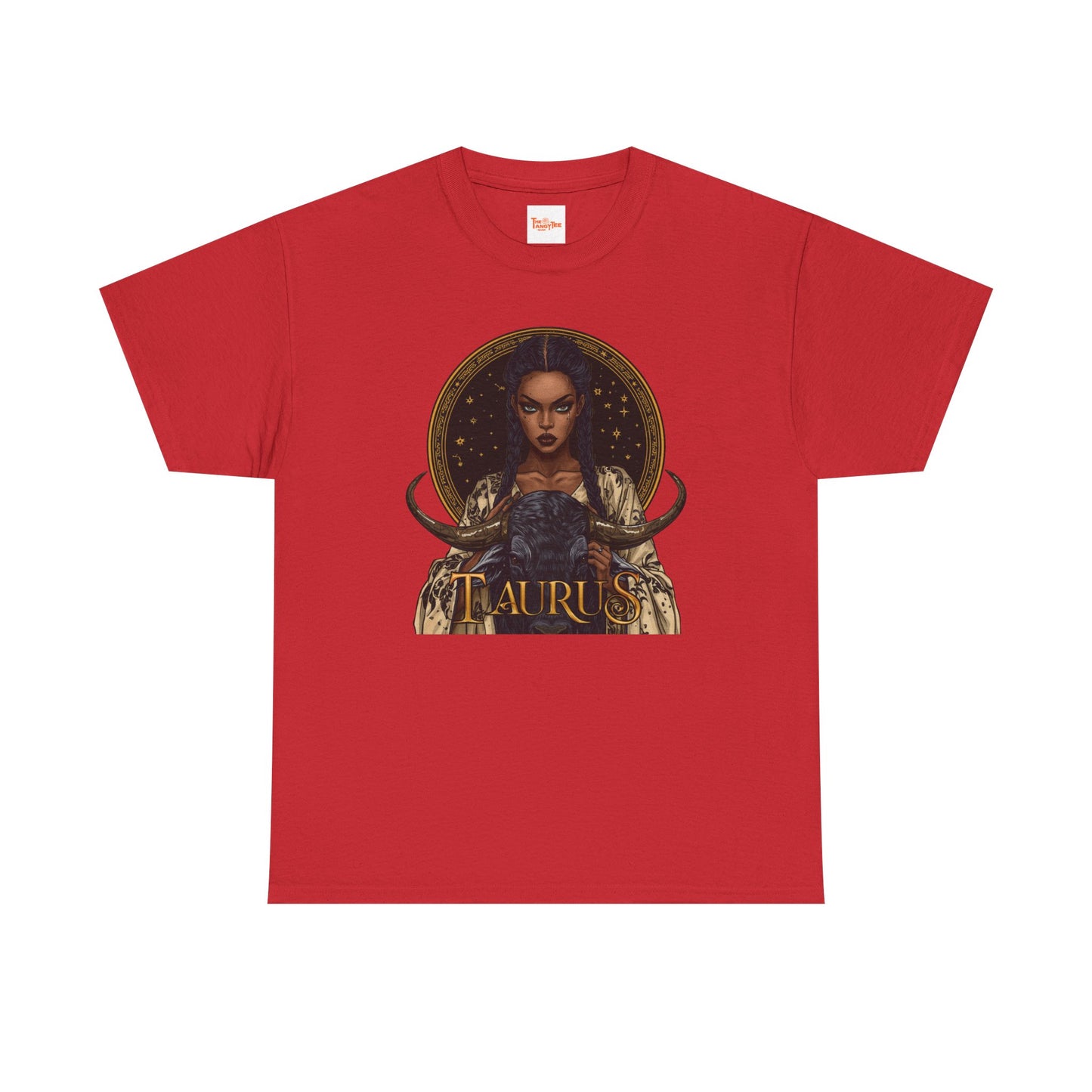 Taurus Art Nouveau Tee — African American Woman & Bull Zodiac Graphic