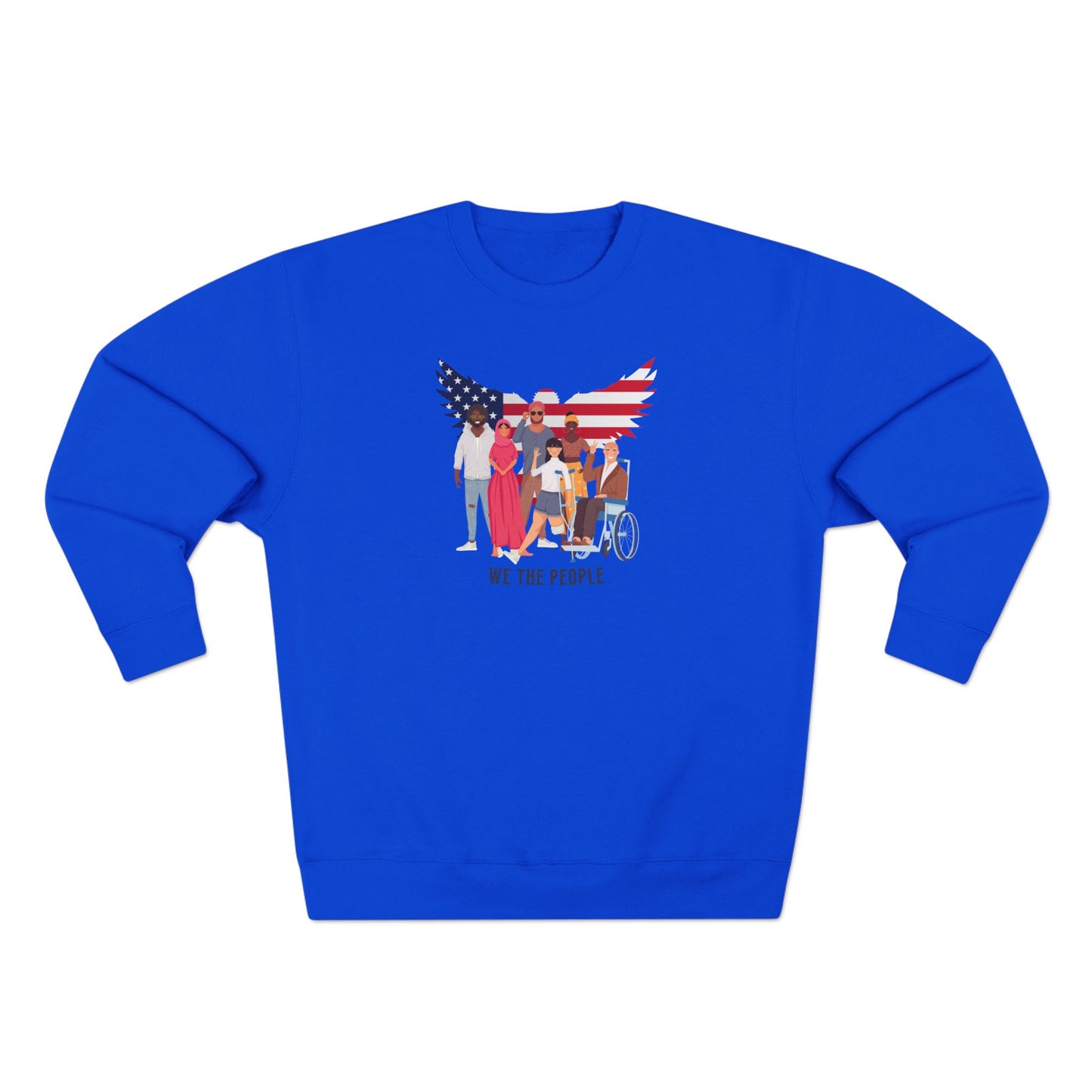 We the People Unisex Crewneck Sweatshirt American Flag Eagle Graphic