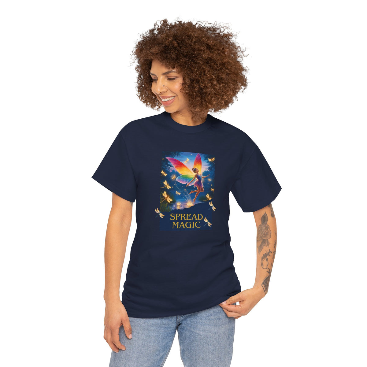 Spread Magic Fairy T-Shirt — Rainbow Wings Graphic Tee