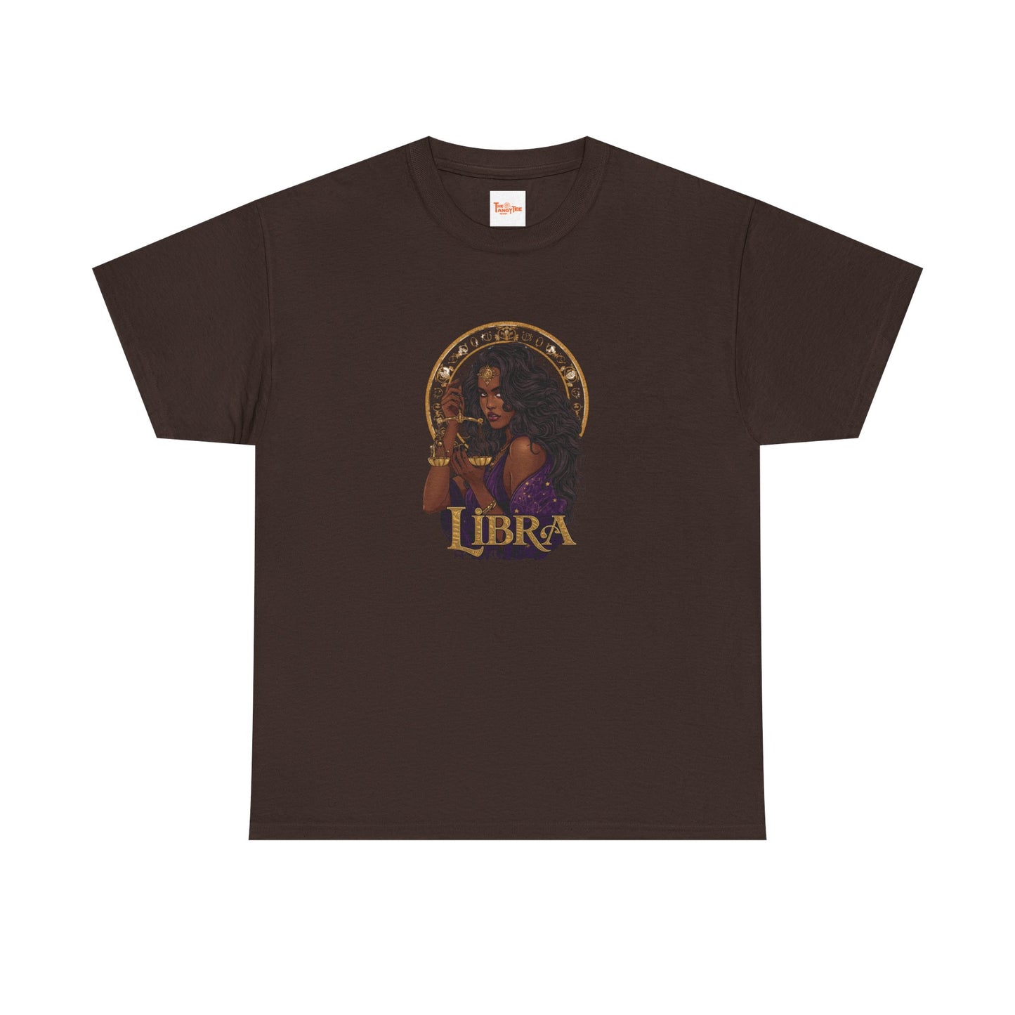 Libra Art Nouveau Tee — African American Woman with Scales Zodiac Shirt