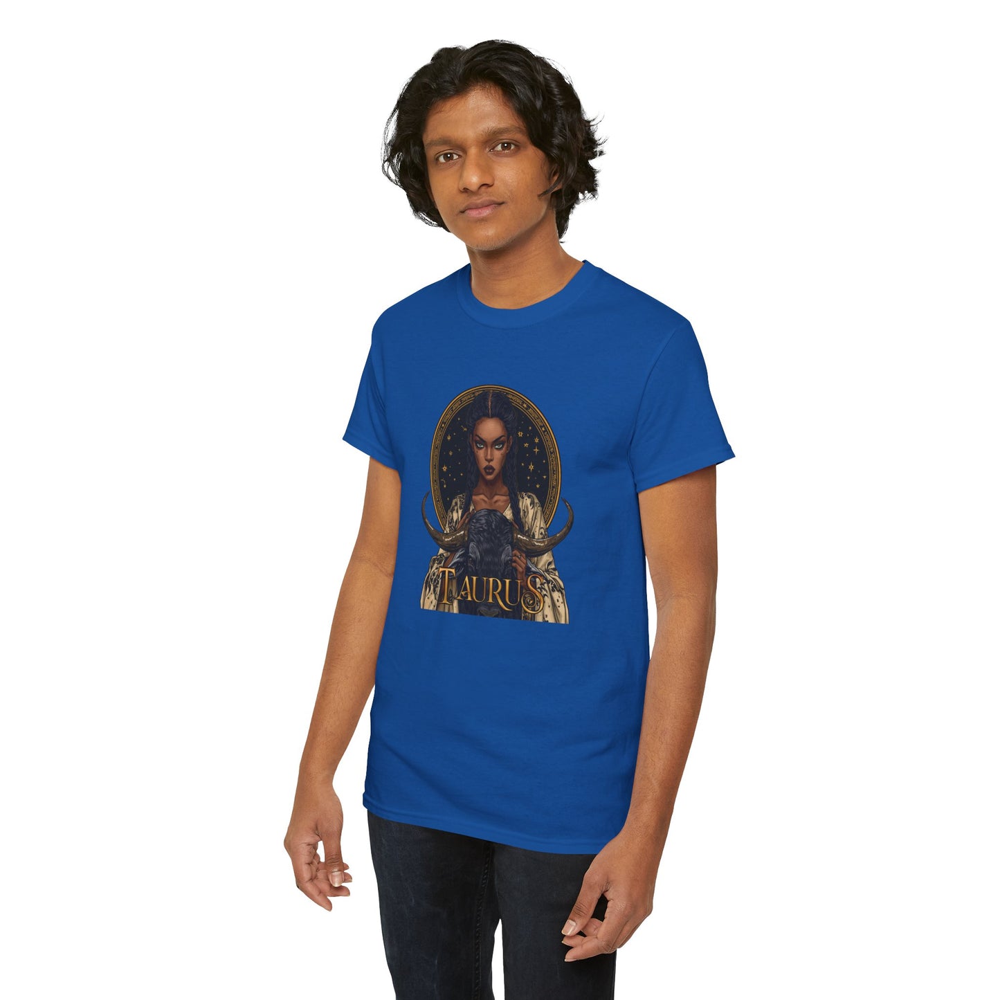 Taurus Art Nouveau Tee — African American Woman & Bull Zodiac Graphic