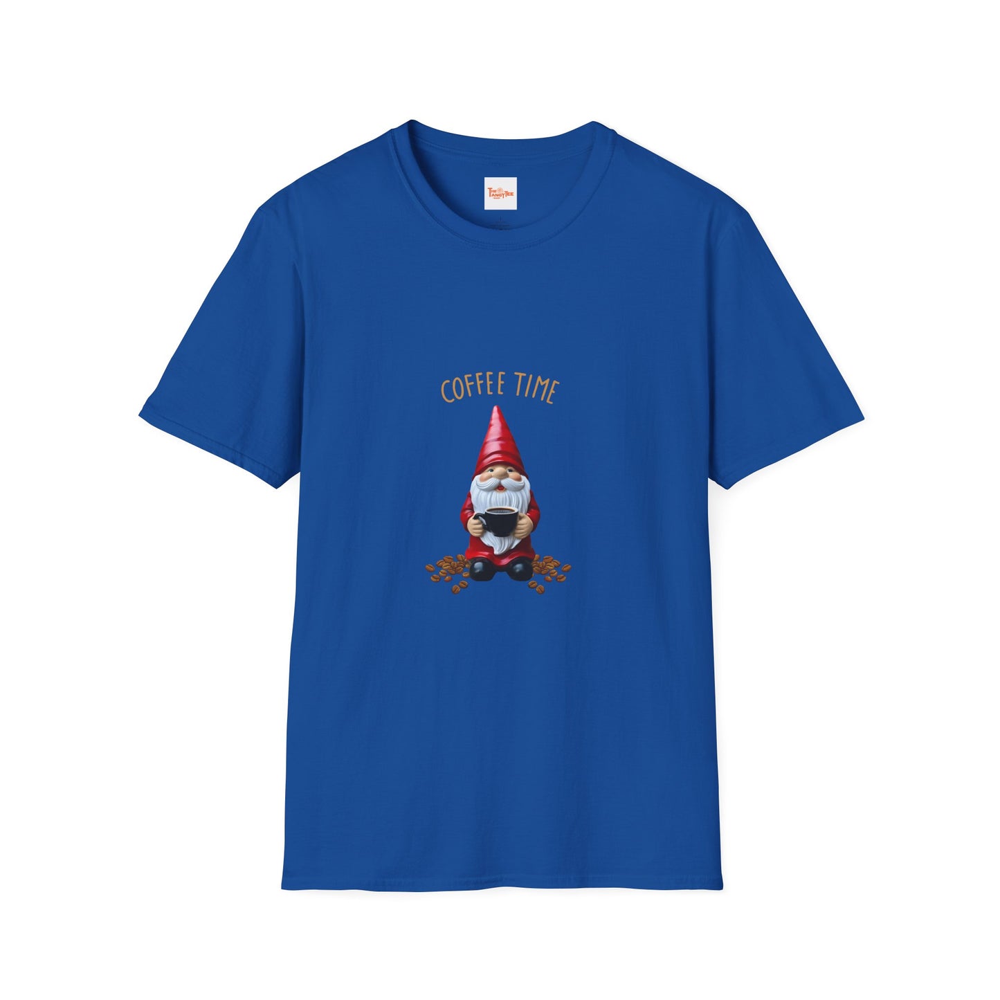 Coffee Time Unisex T-Shirt - Gnome Holding a Cup of Coffee Graphic