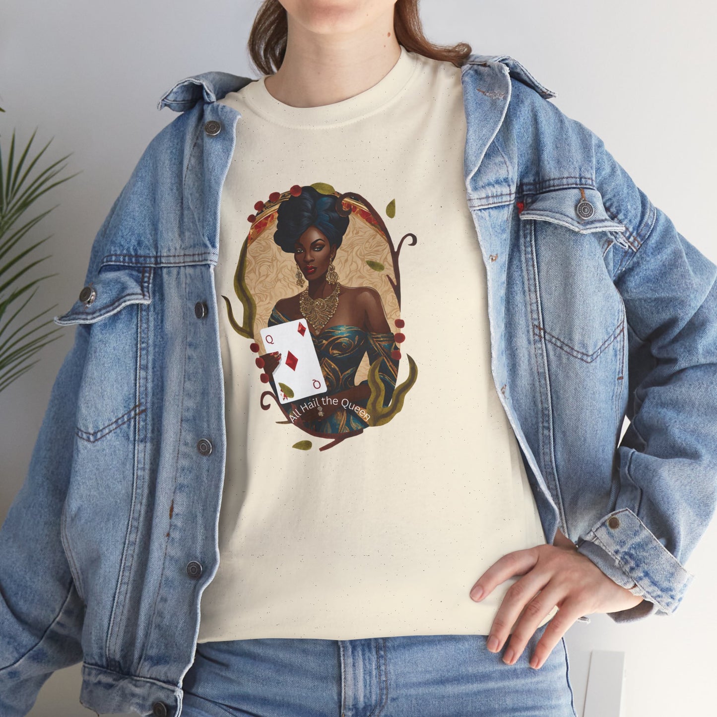 Graphic Tee - All Hail the Queen - Black Woman Playing Card Design