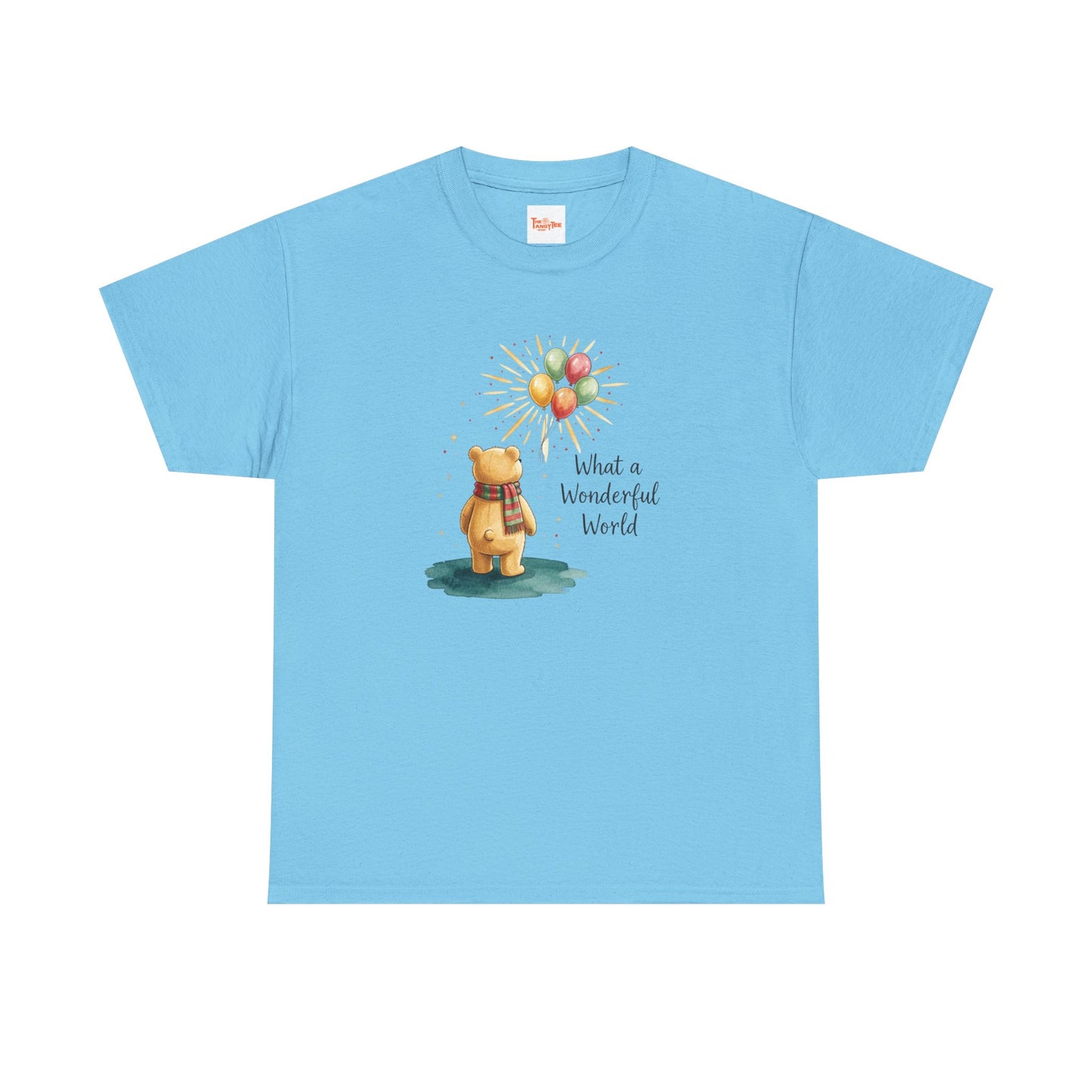 What a Wonderful World Teddy Bear T-Shirt — Balloon Sun Graphic