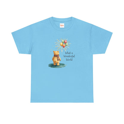 What a Wonderful World Teddy Bear T-Shirt — Balloon Sun Graphic