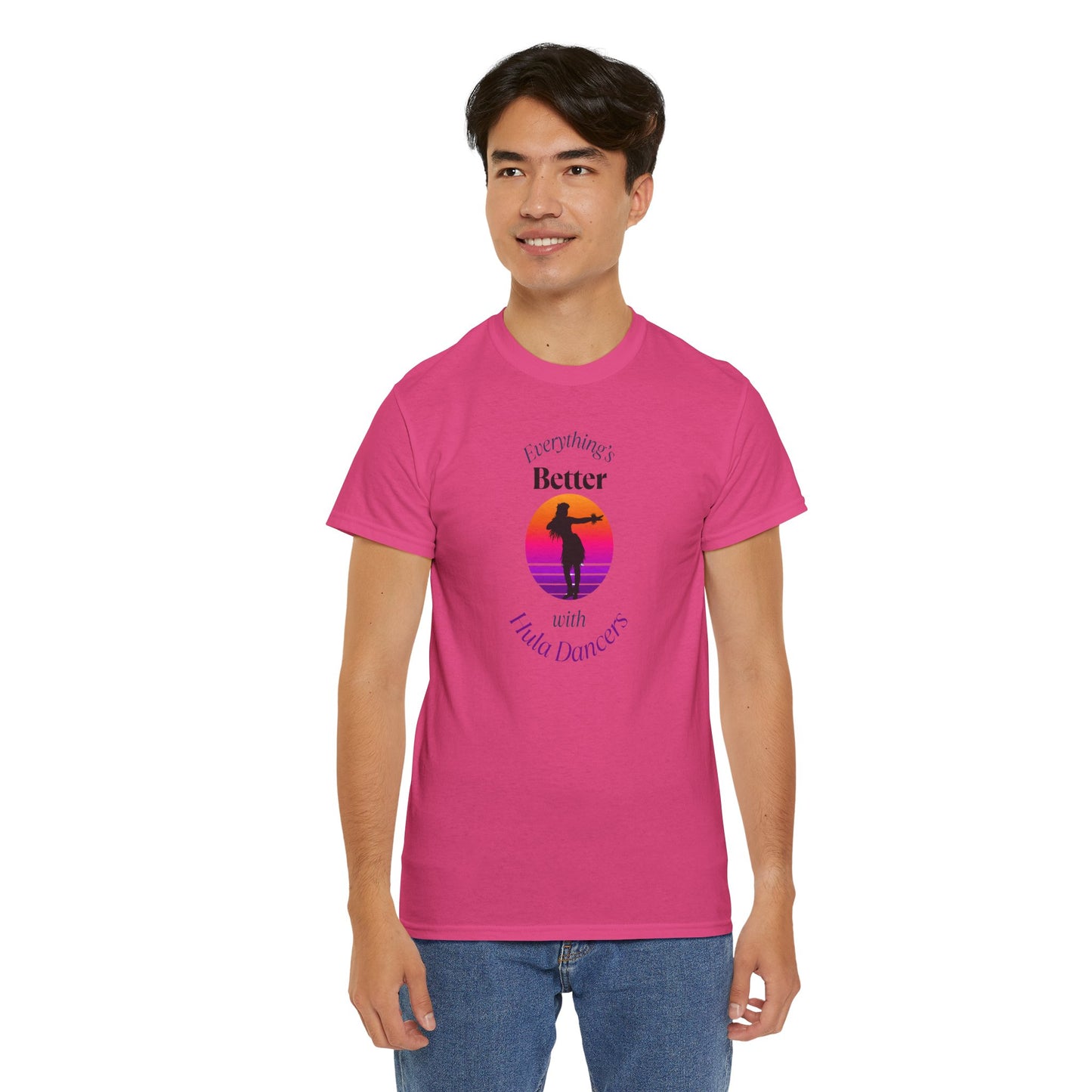 Hula Dancer Tee - Sunset Silhouette Graphic Unisex T-Shirt