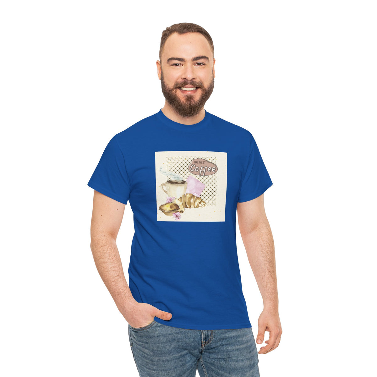 The Best Coffee Tee — Cup & Croissant Graphic T-Shirt