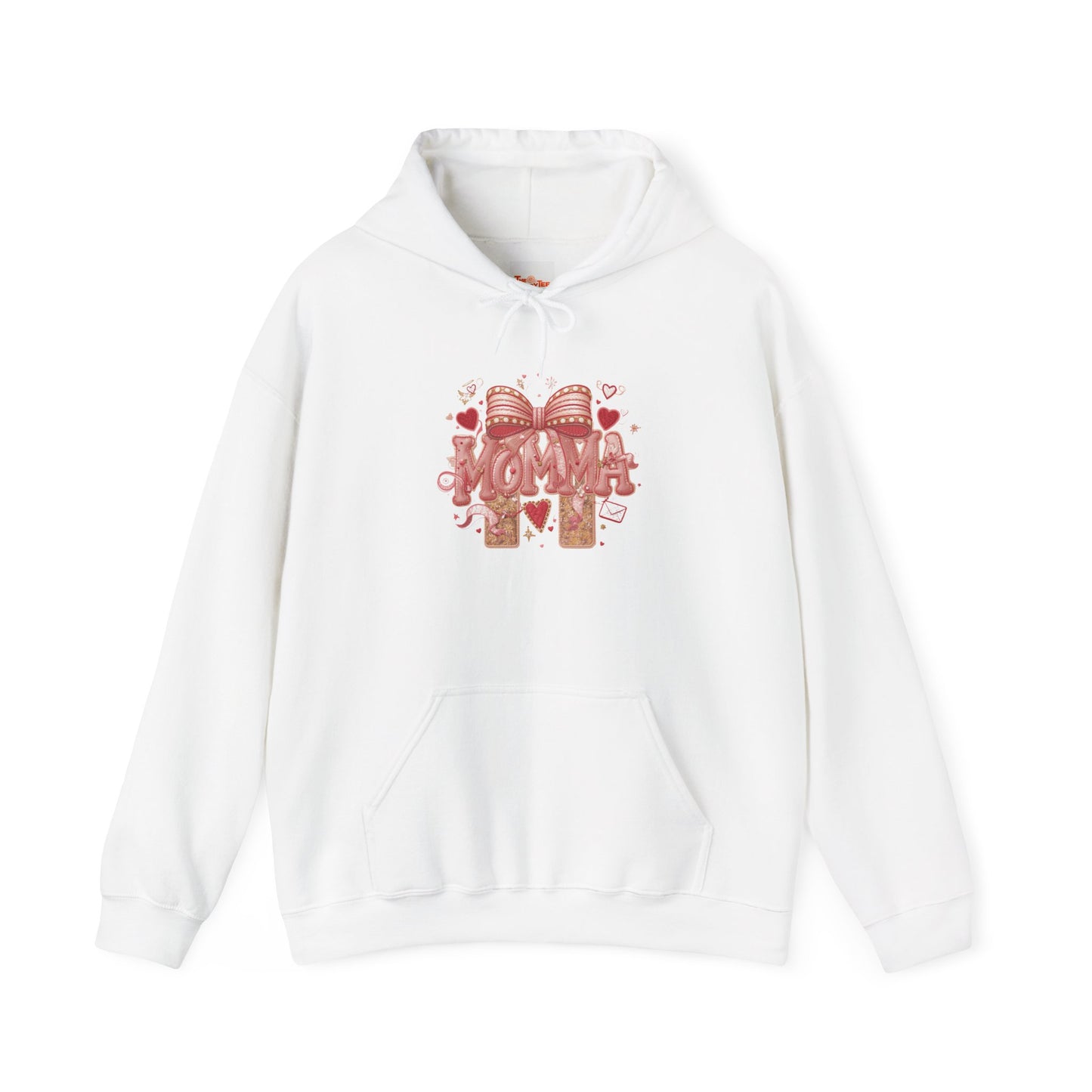 Momma Pink Ribbon Heart Hoodie — Breast Cancer Awareness Sweatshirt