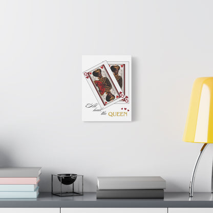 Canvas Print, Queen of Hearts Playing Card Graphic
