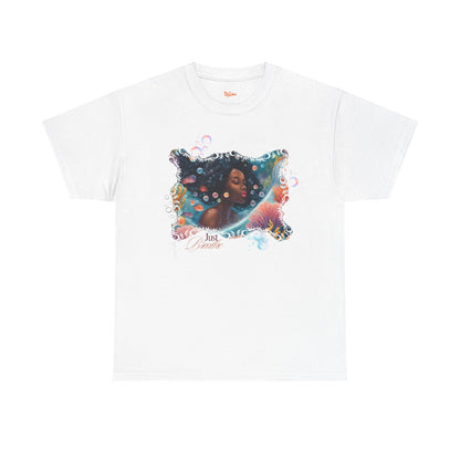 Just Breathe Unisex Tee - Graphic of Black Woman in the Bath