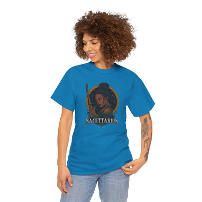 Sagittarius Art Nouveau Tee — African American Archer Zodiac Graphic