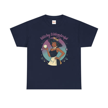 Witchy and Wonderful African American Witch T-Shirt — Crystal Ball Graphic