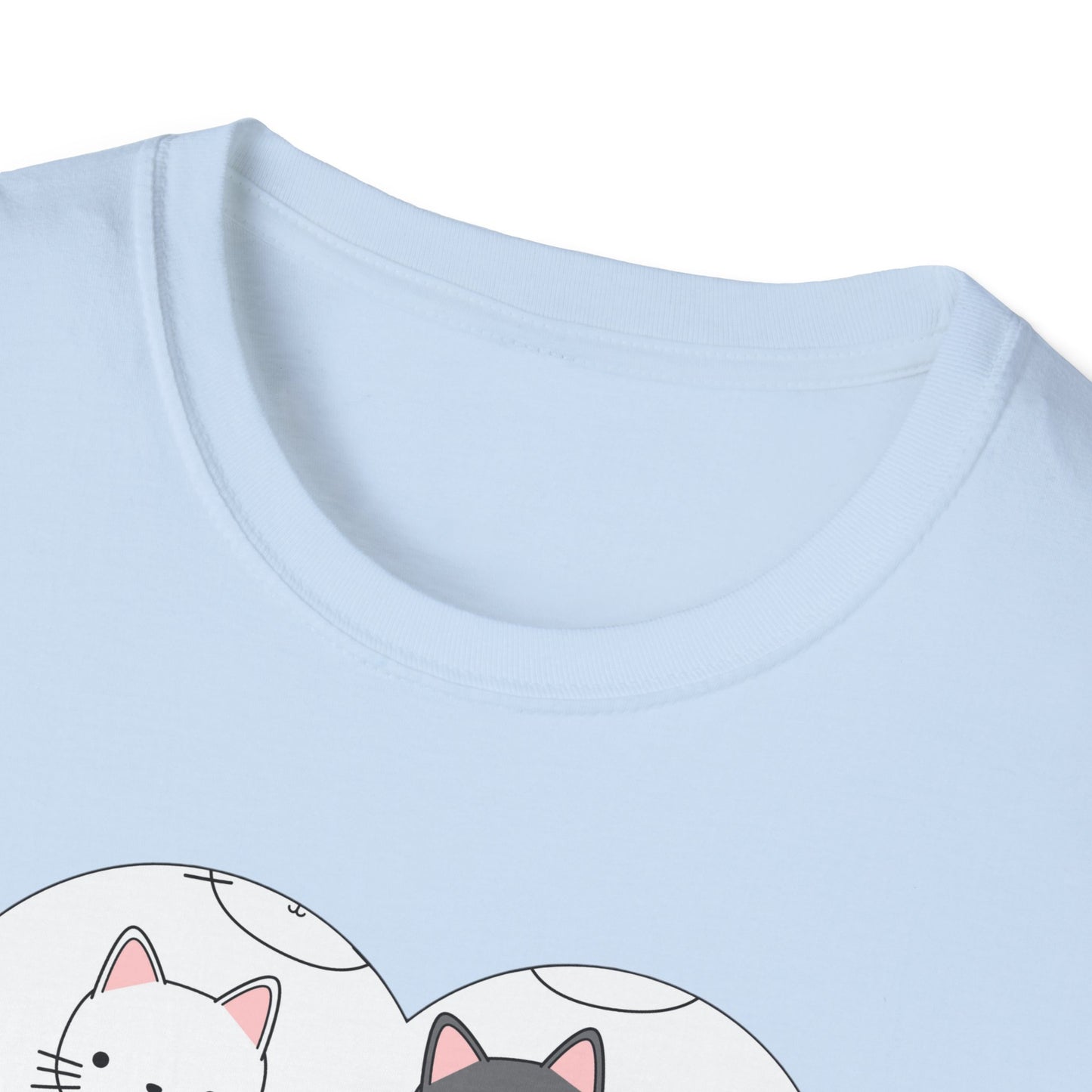 Cat Faces Unisex T-Shirt with Kitty Love Graphic