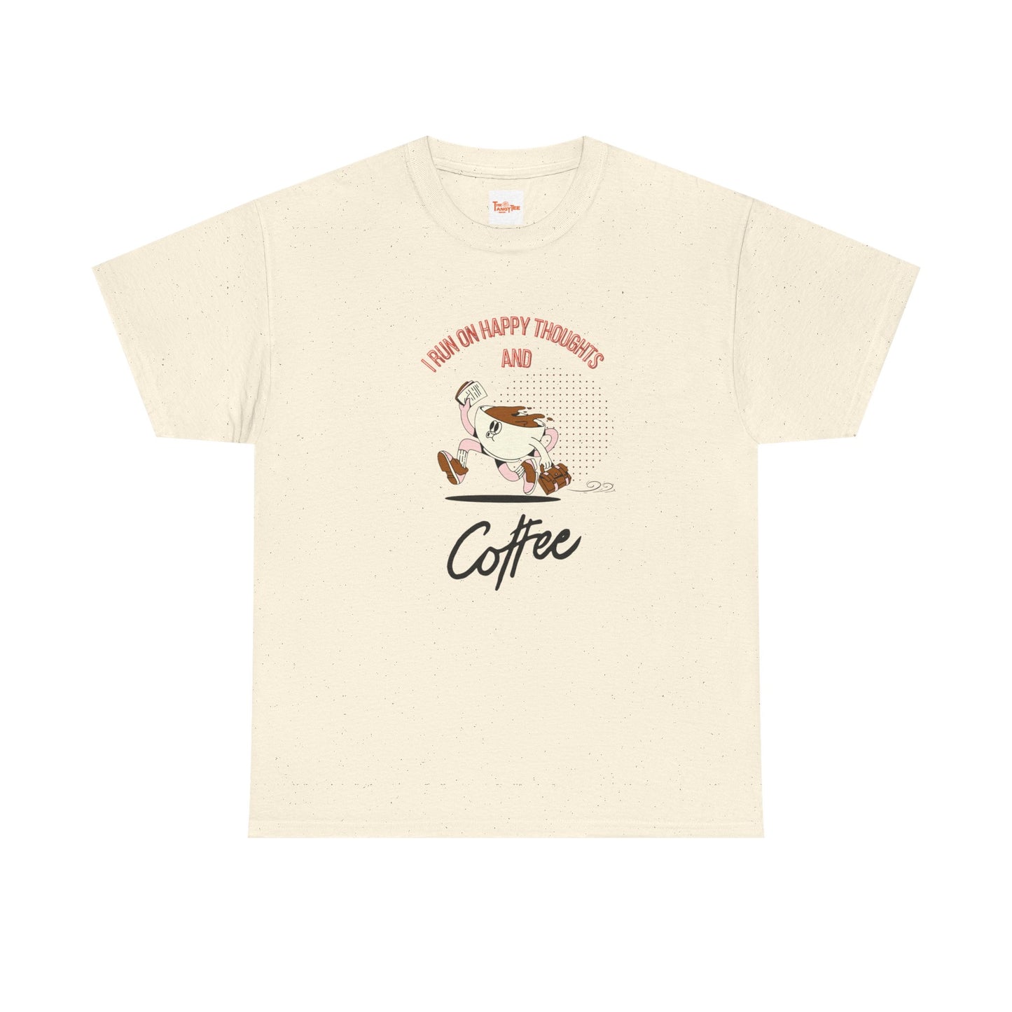 Coffee Lover Tee - Happy Thoughts and Coffee Unisex Heavy Cotton Tee