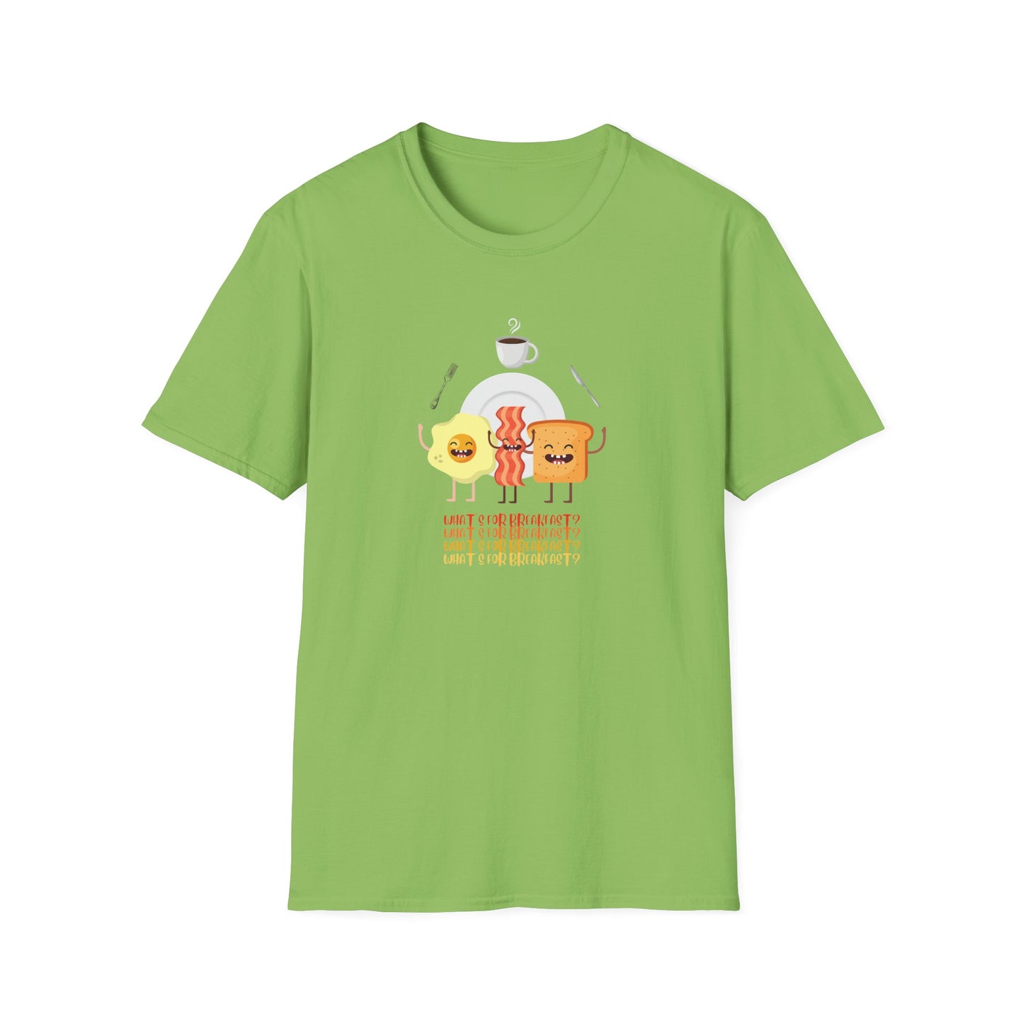 Breakfast Dance Unisex T-Shirt with Egg, Bacon, and Toast Graphic