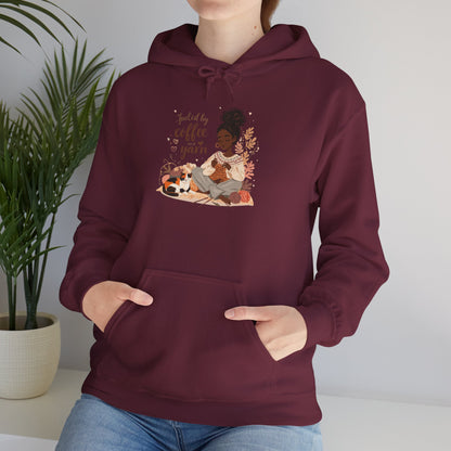 Fueled by Coffee and Yarn Hoodie — African American Knitter Graphic