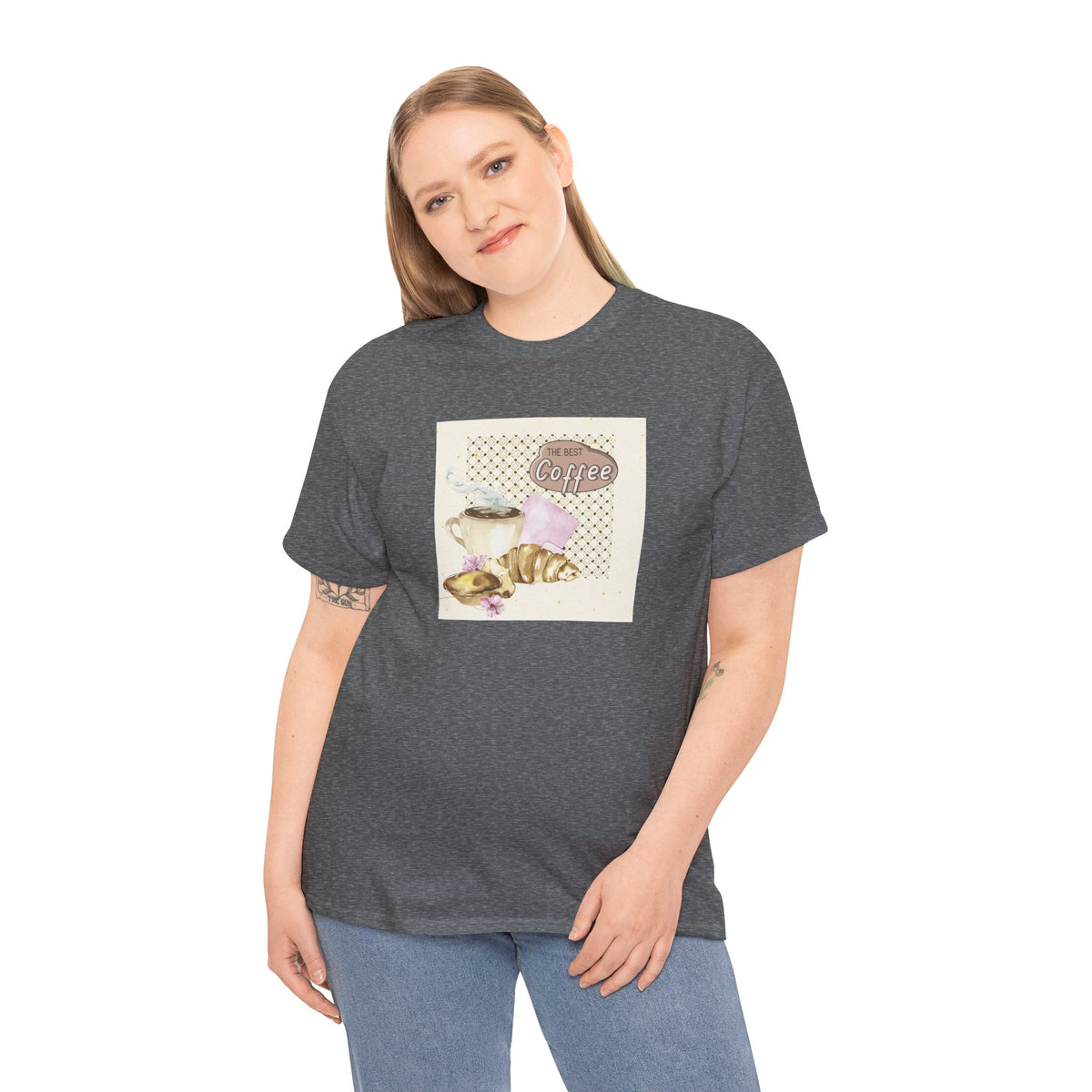 The Best Coffee Tee — Cup & Croissant Graphic T-Shirt