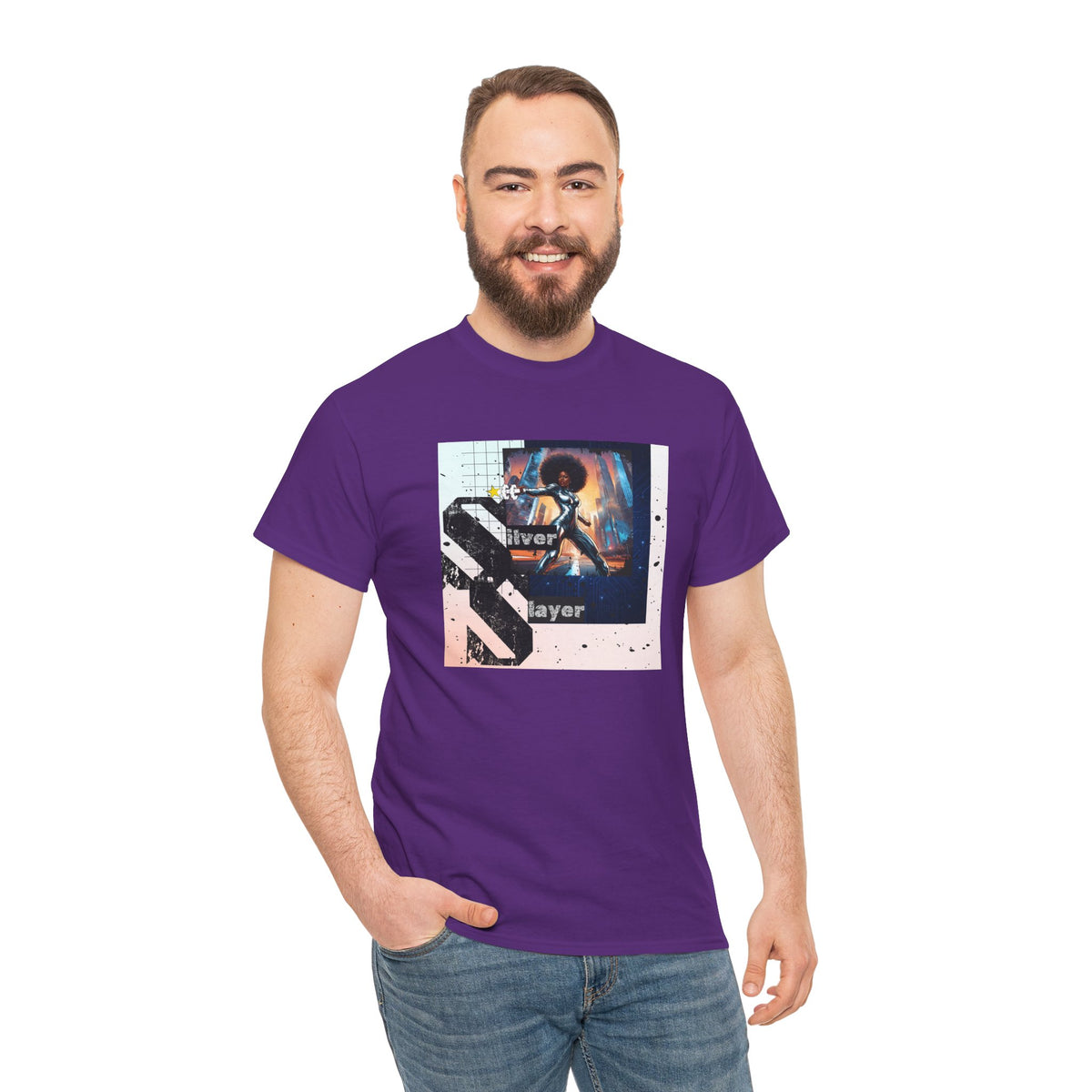 Silver Slayer Black Woman Superhero T-Shirt — Silver Costume City Graphic
