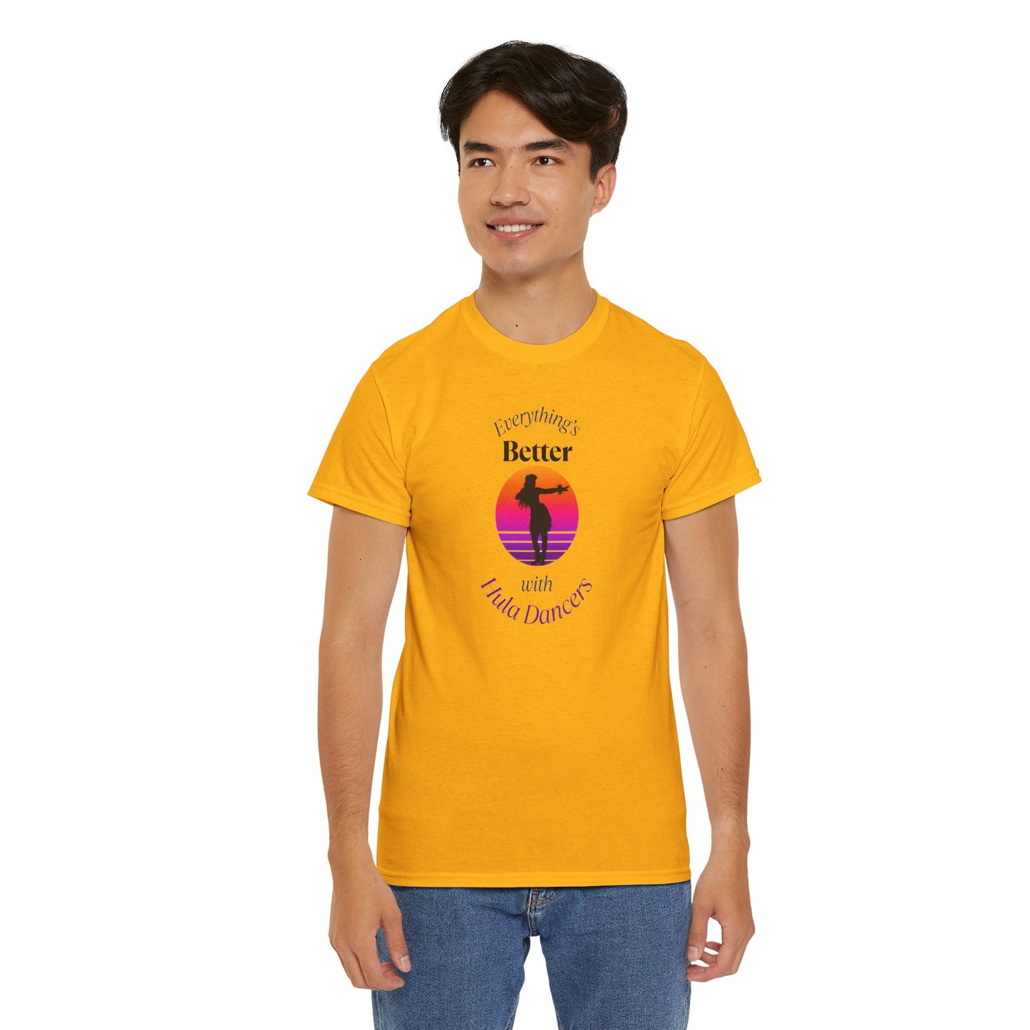 Hula Dancer Tee - Sunset Silhouette Graphic Unisex T-Shirt
