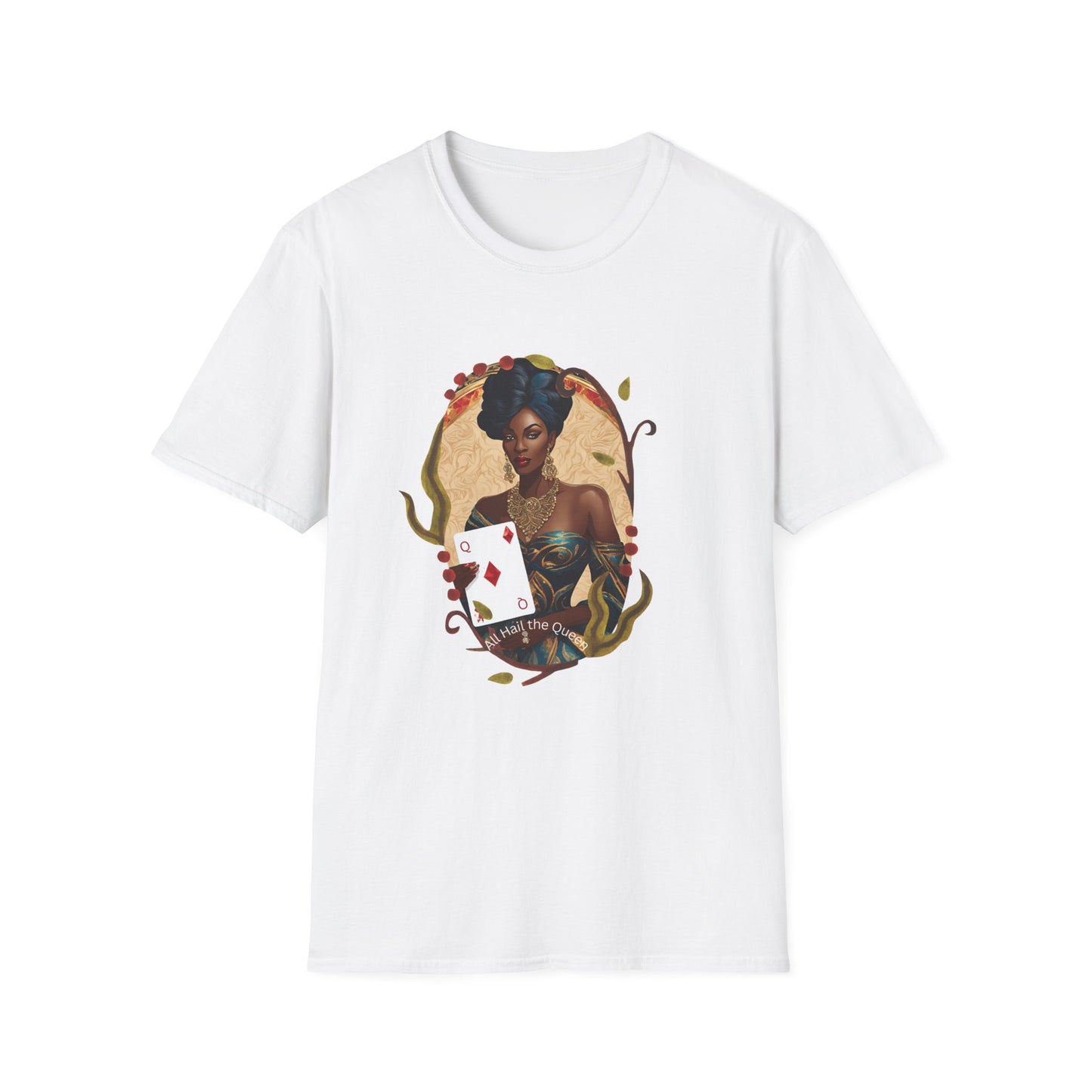 Diamonds Playing Cards Unisex T-Shirt - All Hail the Queen Design