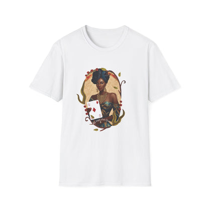 Diamonds Playing Cards Unisex T-Shirt - All Hail the Queen Design